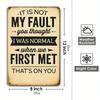 "Not My Fault" Humor Sign - 20x30cm Vintage Iron Decor for Quirky Spaces