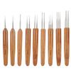 9Pcs Dreadlock Crochet Hook Set Single Double 3 Bamboo Handle Braid Hair Weaving Tool