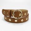Belt Women'S Decorative Jeans With Round Buckle Hollow Gas Eye Women'S Belt