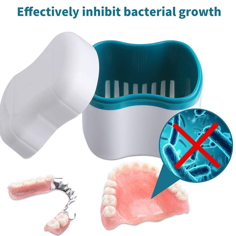 Bathroom Denture Cup Mouthguard Cleaning Container Denture Boxes Bath Dentures Container Denture Box for Travel Retainer