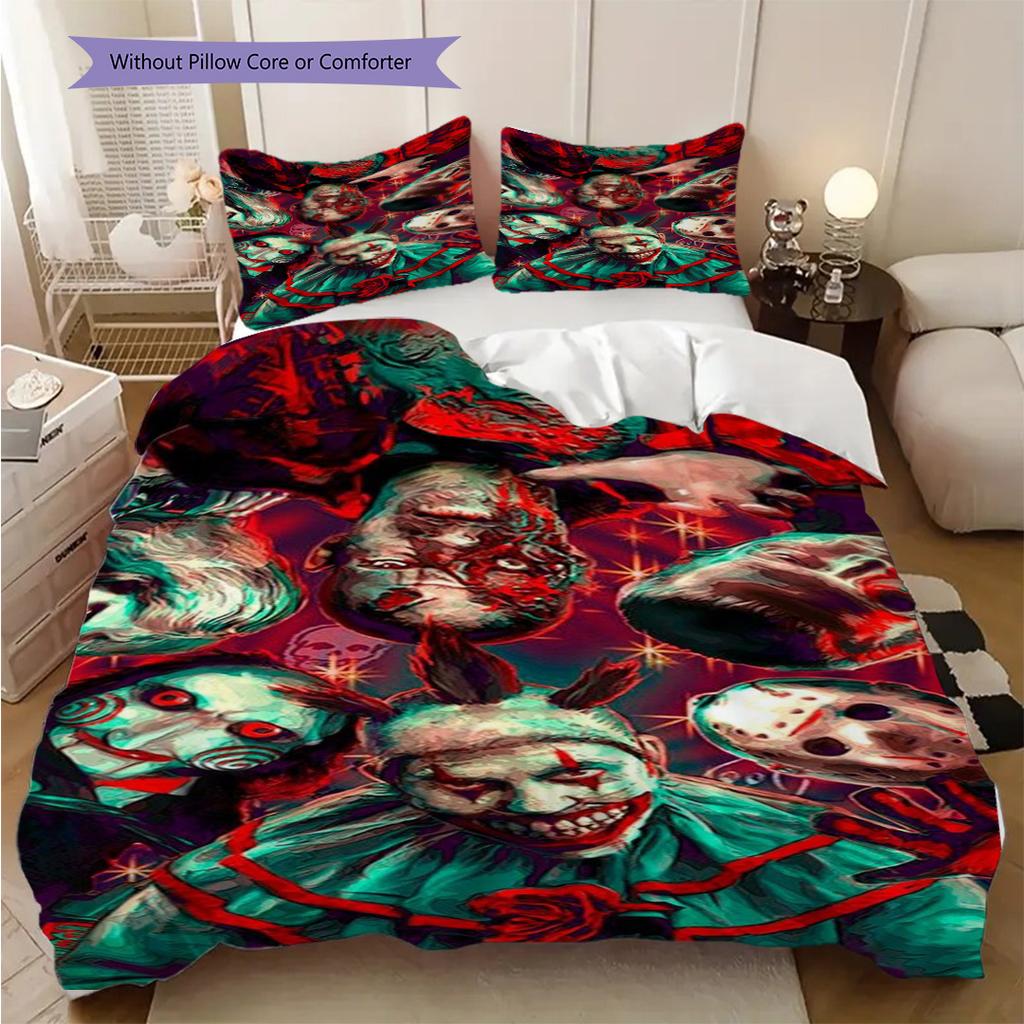 Michael Myers Horror Set Bedding 1 Duvet Cover 2 Pillowcase Without Core Soft And Comfortable Bedding Set Christmas Birthday Gift