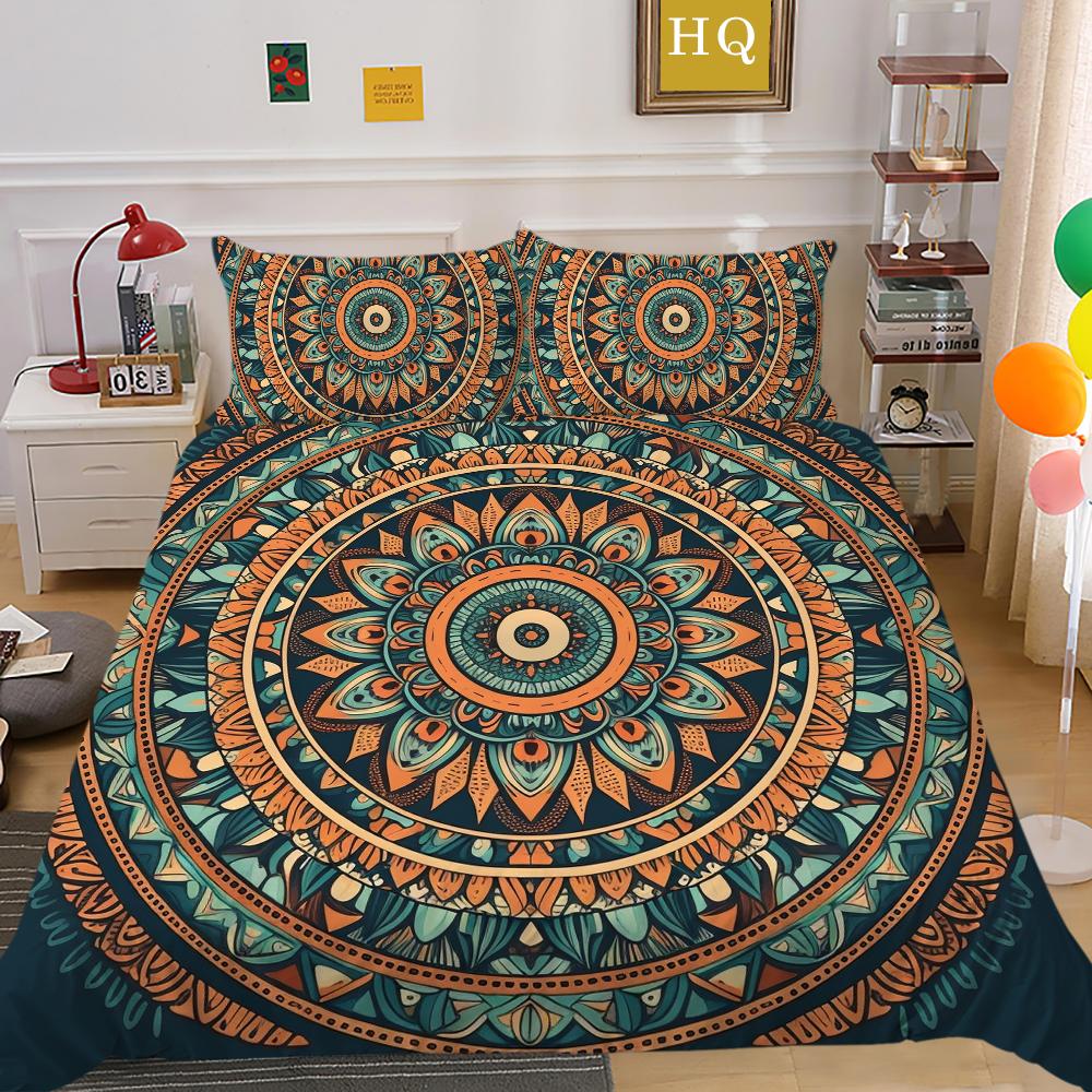 Постельное белье Мандала, украшение для спальни, модные комплекты постельного белья, одноместные полноразмерные покрывала из микрофибры, мужские постельные принадлежности, костюмы