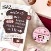 Soft Color Tape Writable Labels Washi Roll, Decorative Patterns Art Craft Smudge Proof Sticker Masking for Scrapbook, Journals, Planners, Card Making