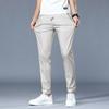 Men's Pants Summer Pants Slim Fit Trend Versatile Solid Color Thin Elastic Waist Casual Pants Spring/Summer