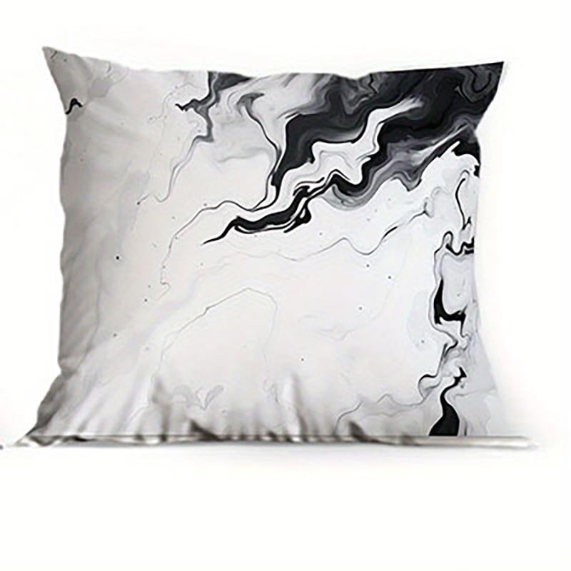 Abstract Blue and Gold Swirl Pattern Throw Pillow Cover for Modern Sofa Decor
