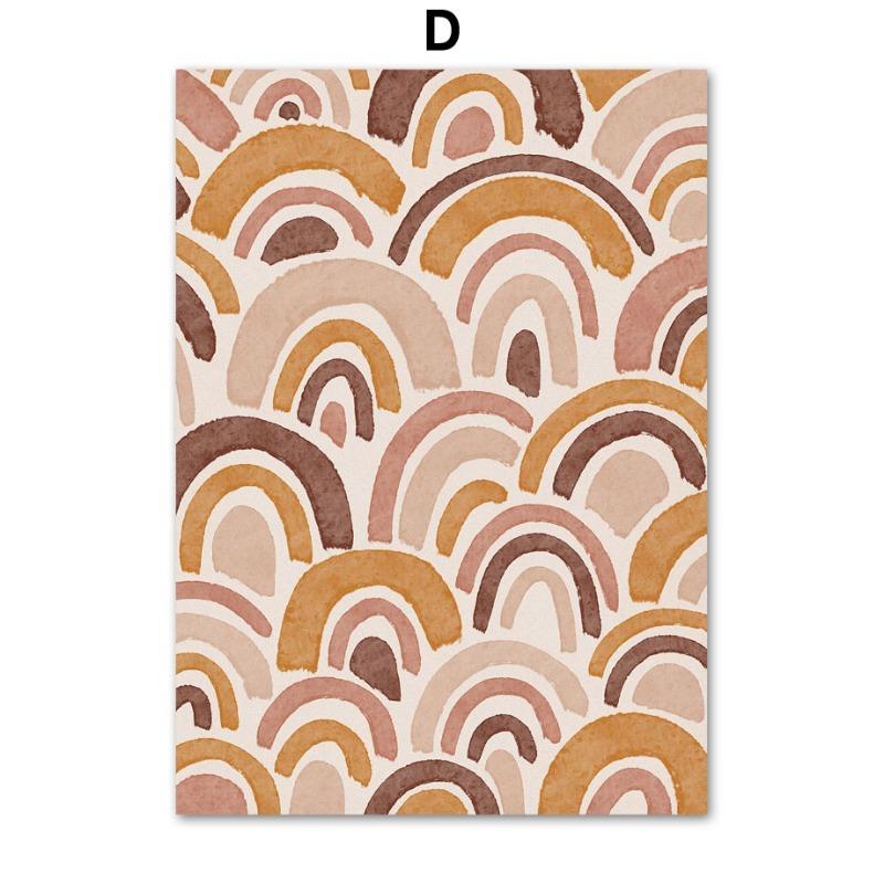 Богемное солнце Радуга Ваза Листья Пейзаж Настенная живопись Холст Картина Абстрактные постеры и принты Картины Гостиная Домашний декор