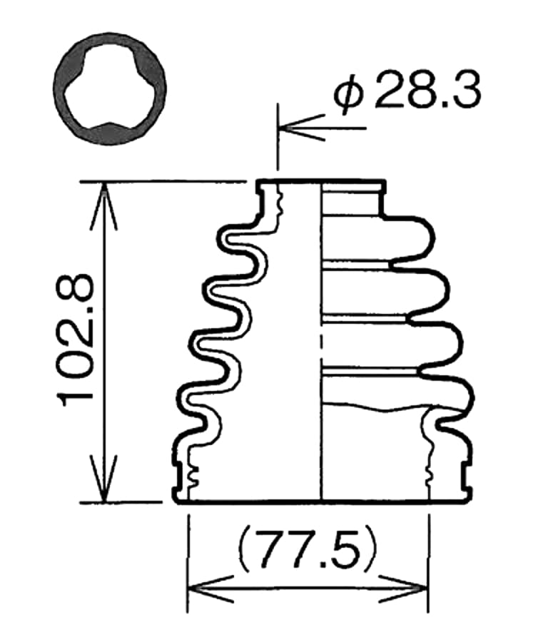 Spease Пыльники приводного вала BAC-TA02R Высота 4,0 дюйма (102,8 мм), Большой диаметр 3,0 дюйма