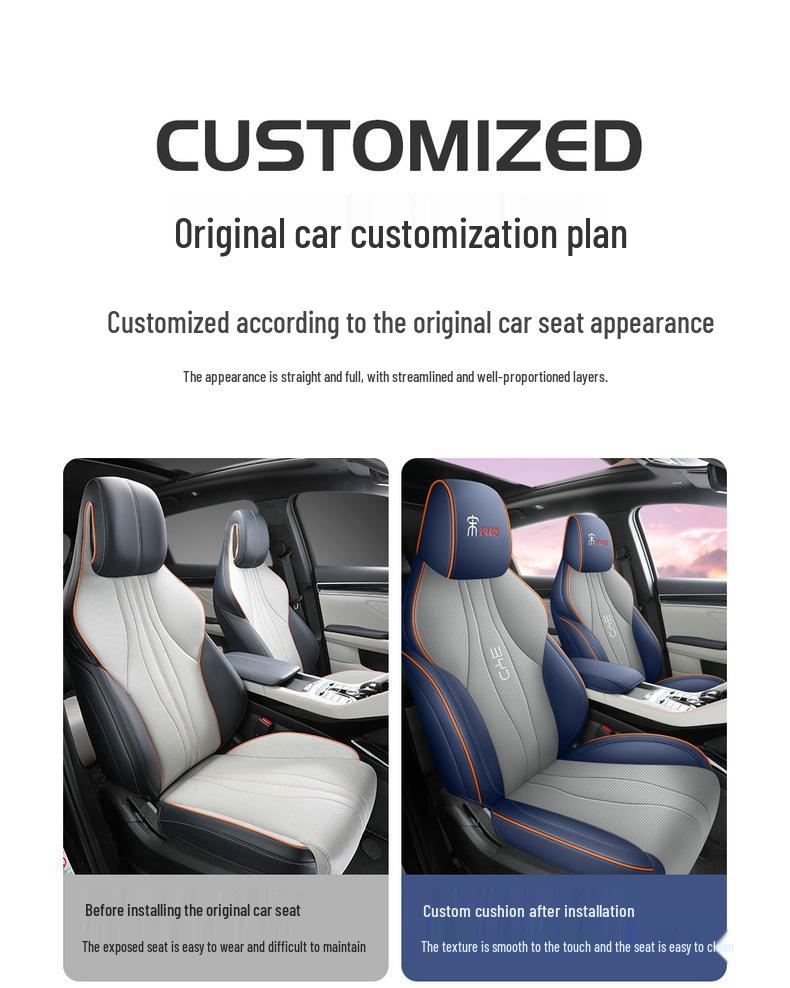 BYD Song Plus Leather Seat Cover – Full Surround, 5-Seat, All-Season Cushion.