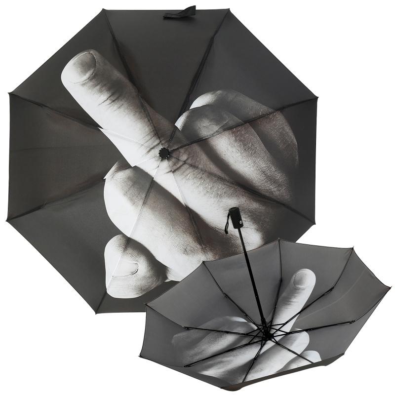 Tinsow Funny Folding Middle Finger Umbrella Creative Gift For Man/Women (Black(Middle Finger Pattern))