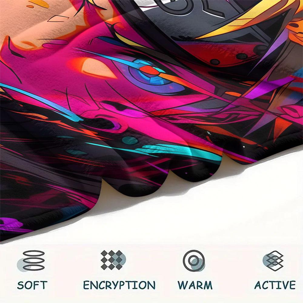 1Pc Naruto Print Flannel Blanket, High quality Comfortable for All Seasons, Home Decor, Warmth and Comfort, Perfect for Christmas Gifts