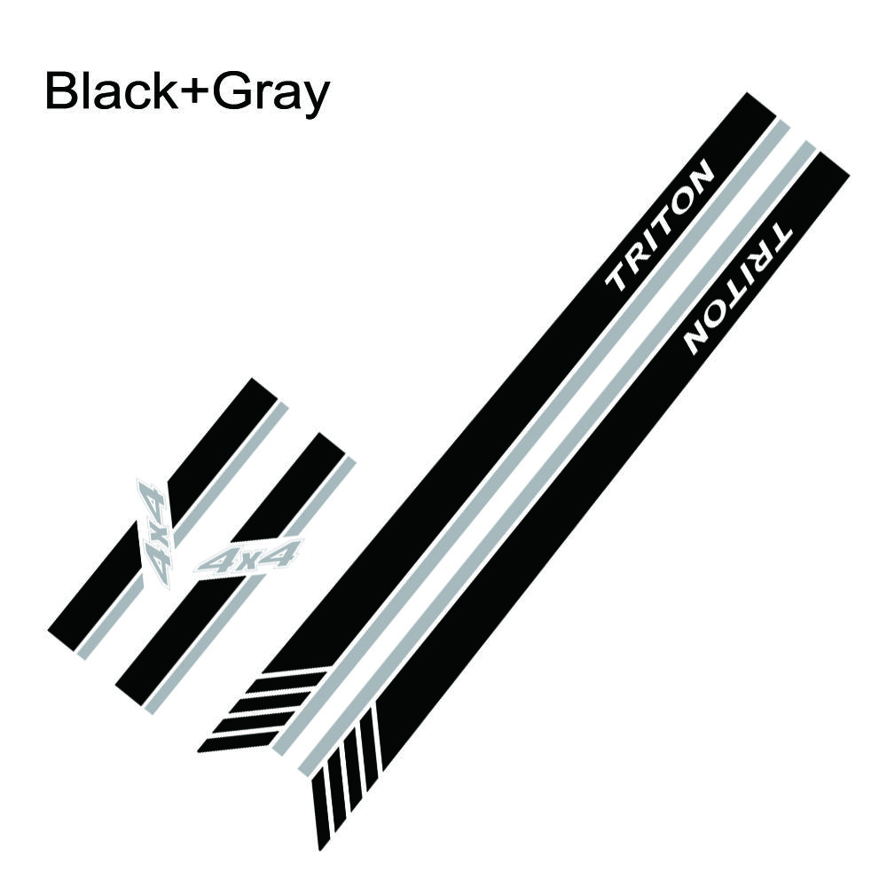 4 шт. наклейки для автомобиля, боковая дверь, задний багажник, 4X4, полосатая графика для Mitsubishi l200 Triton, виниловая наклейка, тюнинг пикапа