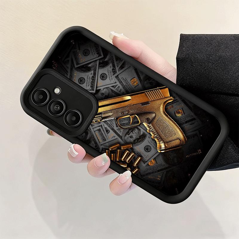 Чехол для телефона для Samsung Galaxy S26 S25 Ultra S24 FE Золотой Пули AK47 Пистолет Гильза S23 Plus S22 + S21 S20 5G Мягкий Силикон F