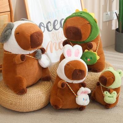 Творческий Kawaii Transform Capybara Plush Doll Frog Rabbit Dinosaur Dog Animal Transform Gift Birthday
