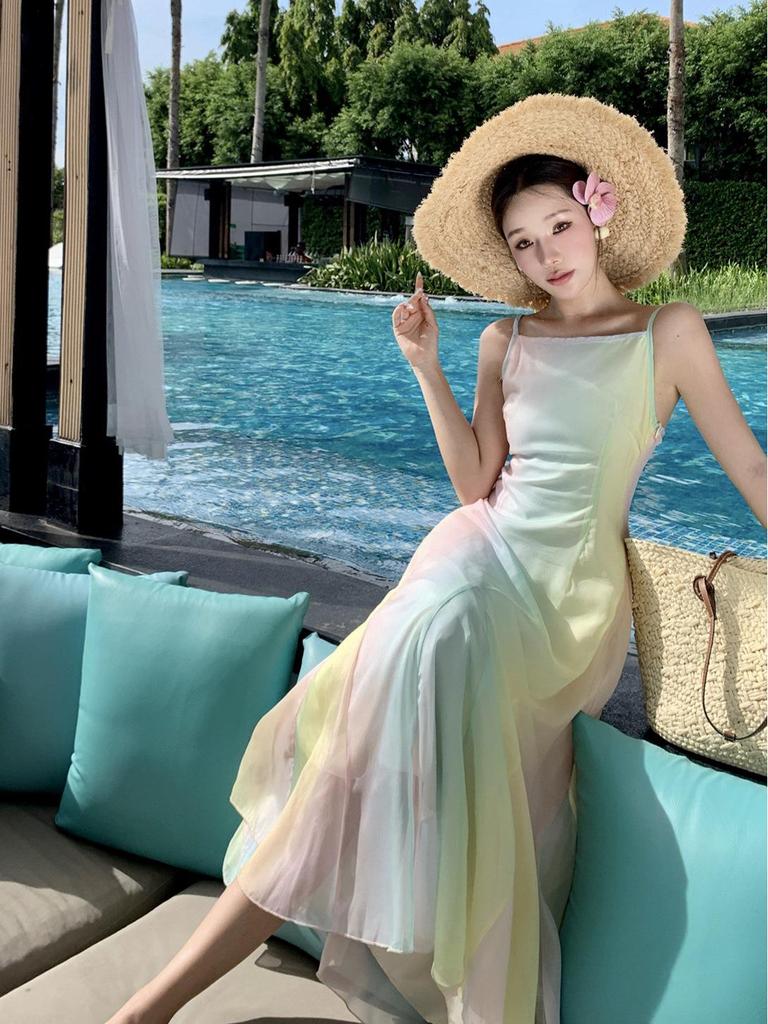 French Style Summer Fairy Suspender Dress for Women - Beach Vacation