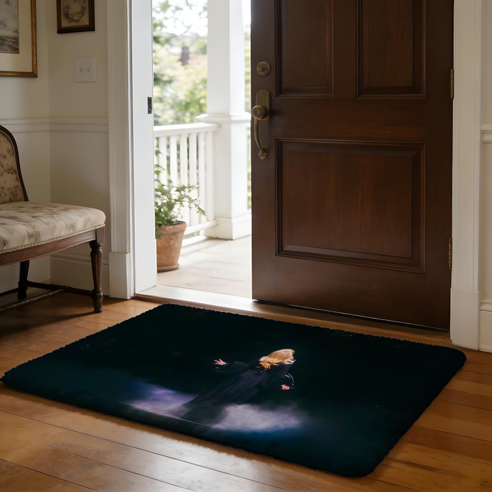 Floor Mat Soft Flannel Rug Non-Slip Absorbent Mat for Bathroom Bedroom Home Decor Singer A-Adele