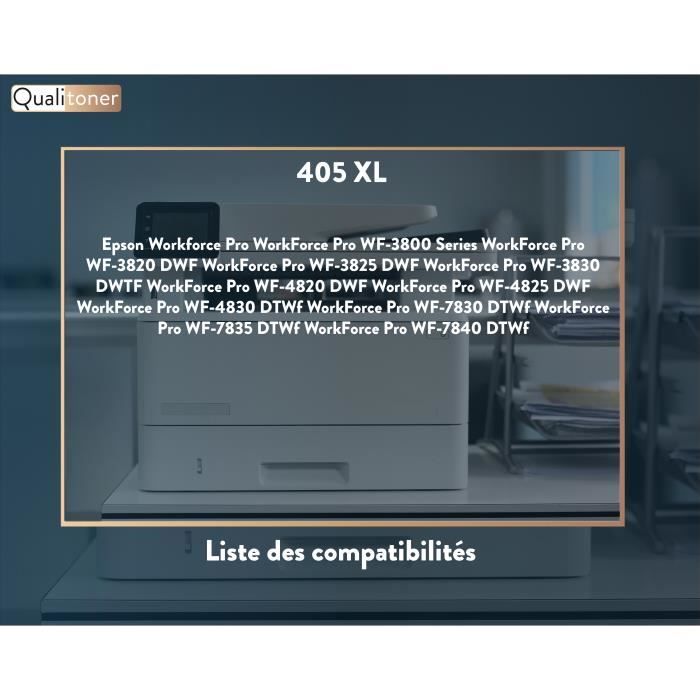 QUALITONER - 10 Картриджей совместимых для EPSON 405 XL 405XL Черный (x4) + Голубой (х2) + Пурпурный (х2) + Желтый (х2) (Чемодан) для Epson