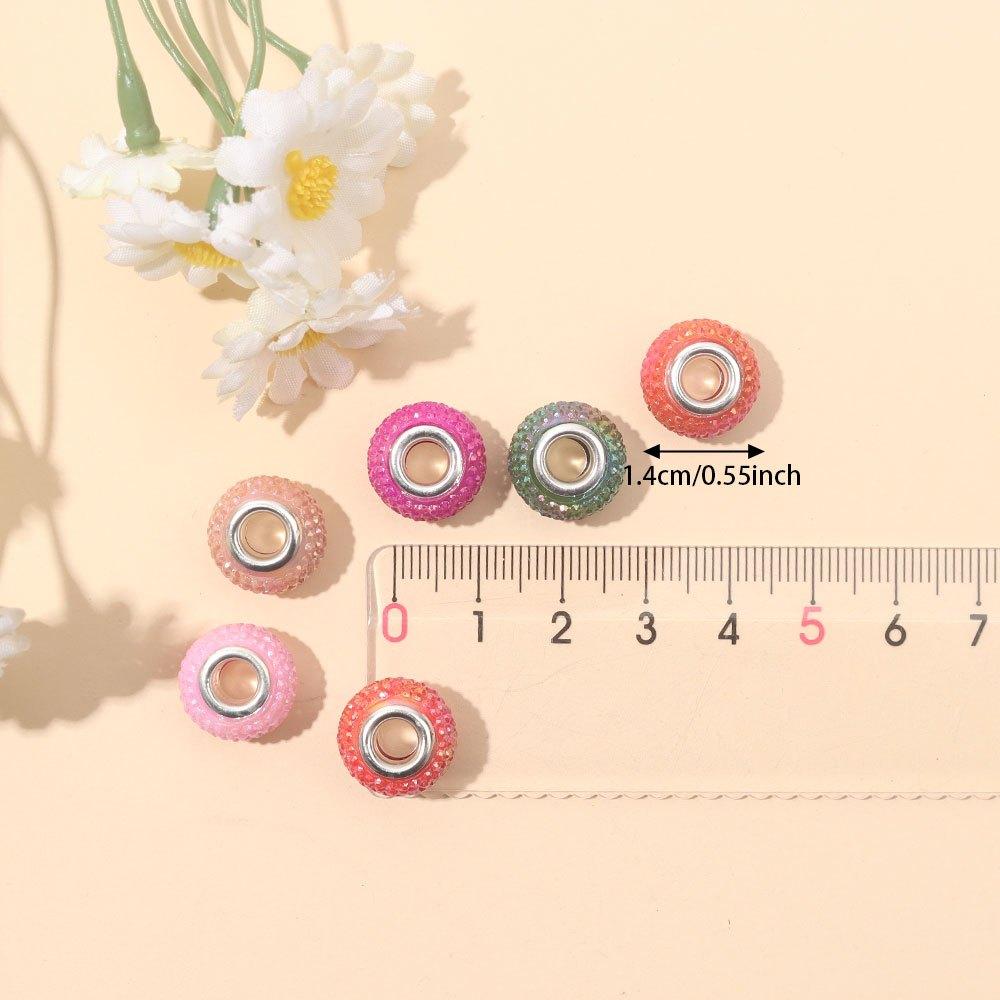 7/14/21 шт. смоляной материал европейские бусины с большими отверстиями, бусины с большими отверстиями, декоративные бусины и бусины, европейские аксессуары для самостоятельного изготовления, браслет, ожерелье