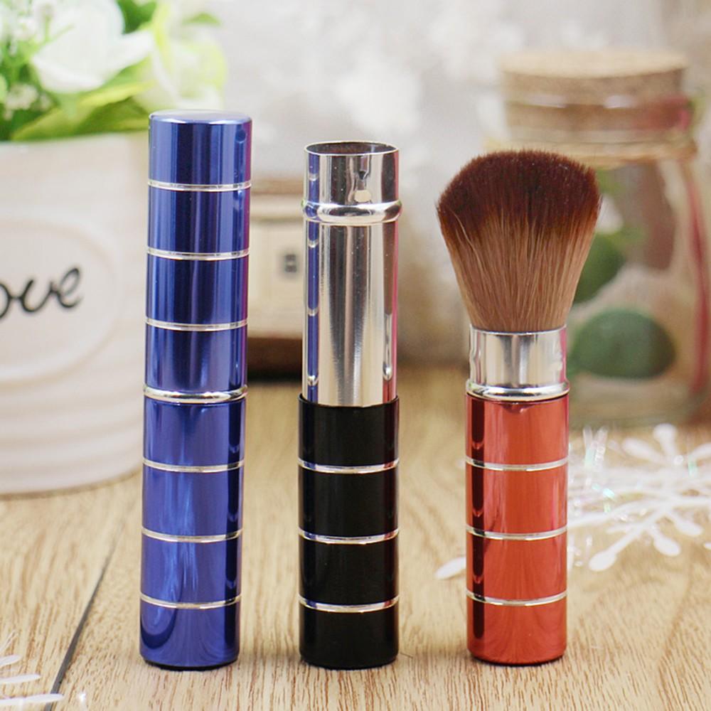 Fashion Metal Professional Facial Portable Blush Brush Makeup Tools Retractable