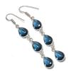Natural Iolite Quartz Gemstone Handmade 925 Sterling Silver Earring 2.76" U7u28