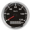 85мм   3,3дюйма Универсальный GPS Спидометр Водонепроницаемый Защищенный от запотевания Прибор 0 120км/ч для Легкового автомобиля Грузовика Катера Мотоцикла(Серебряная рамка Черный