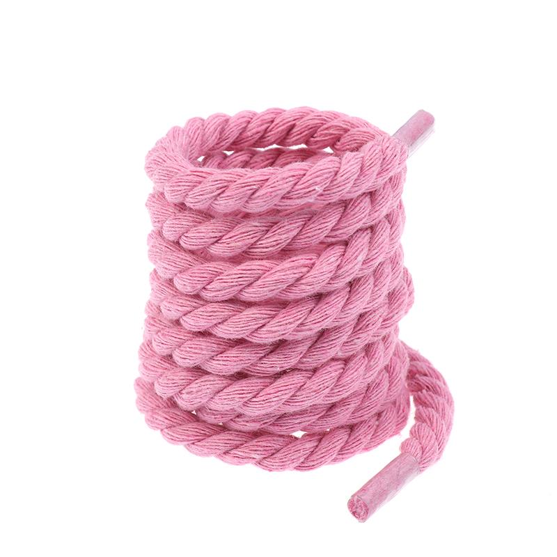 2Pcs Round Thick Rope Laces Polyester Cotton Solid Color Laces 0.8cm120cm Length Bold Shoelaces