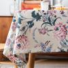 Pastoral Retro Polyester Digital Printing Colorful Flower And Bird Tablecloth Rectangular Tea Table Table Cloth Tablecloth Cover