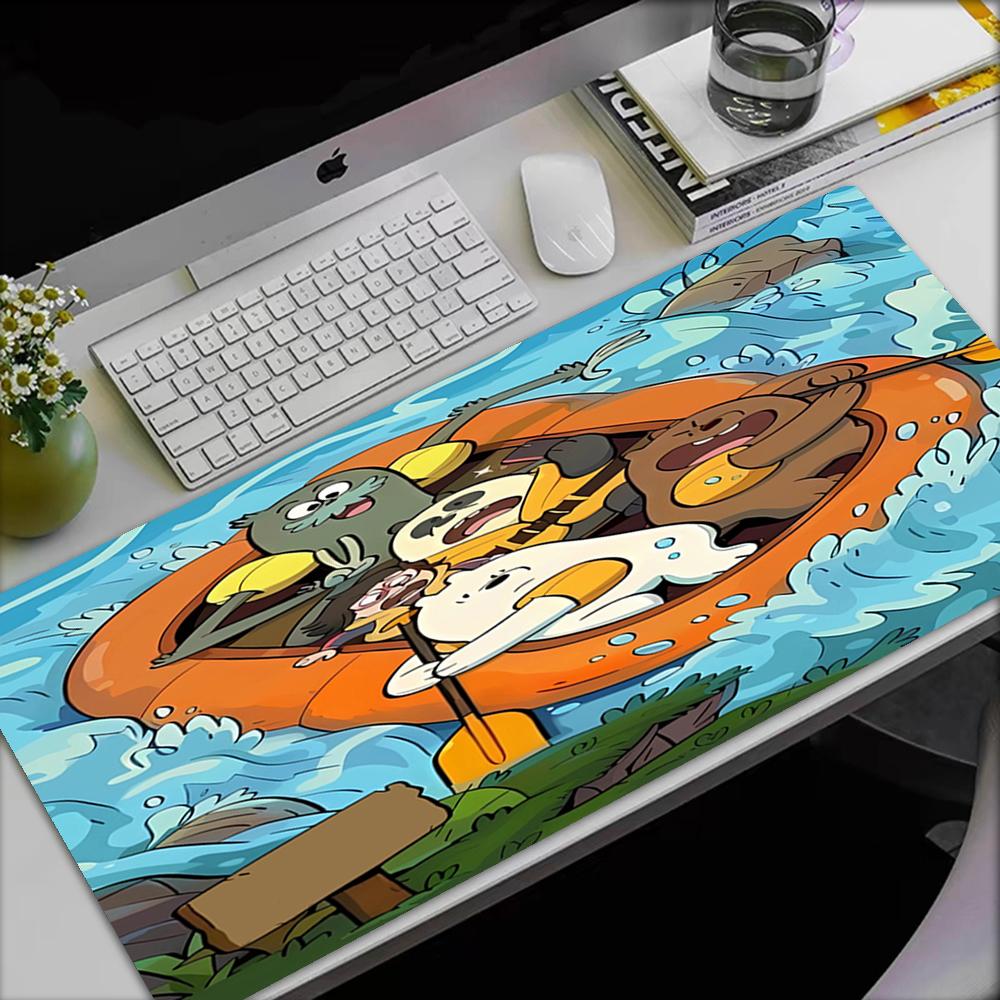 We Bare Bears Theme Mouse Pad, Non Slip Rubber Base, Multifunctional Office & Home Decor, Perfect for Workspace Personalization.