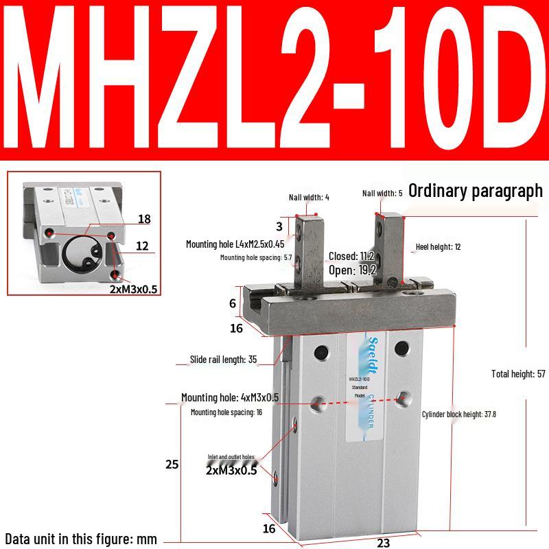 MHZL2 Pneumatic Finger Cylinder Parallel Manipulator Gripper MHZ2/HFZ Series