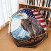 1pc American Bald Eagle Poster Umbrella Portable Folding Umbrella Iron Frame Hole Bone Structure Outdoor Home Umbrella