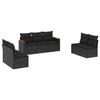 VidaXL Salon de Jardin avec Coussins 7 pcs, Canapés de Terrasse, Ensemble de Meubles de Patio, Mobilier d'Extérieur, Noir 3225873