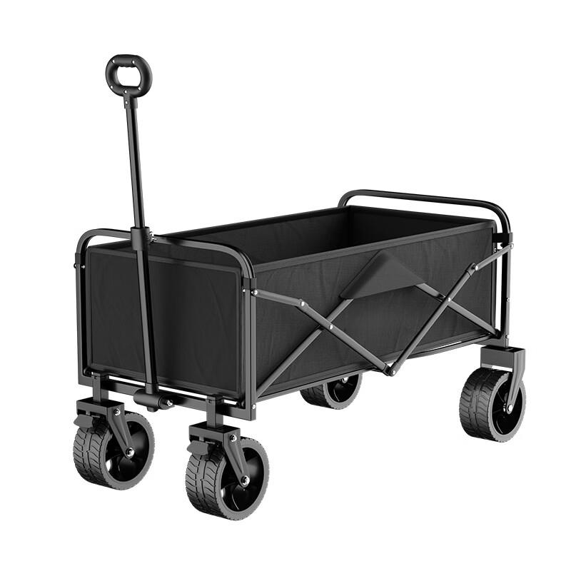 Outdoor Foldable Camping Cart with Wood Tabletop