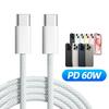 FONKEN USB-C To Type-C Braided Cable For iPhone 15 Pro Max PD 60W Fast Charging For Xiaomi Samsung Charger Cord 1M