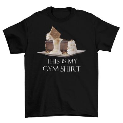 Футболка "This Is My Gym" унисекс, хлопковая, для взрослых, забавная, размеры "Чизкейк" и "Смор" (смесь чизкейка и зефира). Новинка.