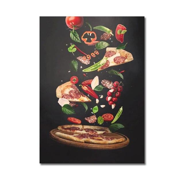 Кухня плакат пицца стейк салат гамбургер буррито фотографии ресторан настенная живопись печать западная кухня холст картина без рамки