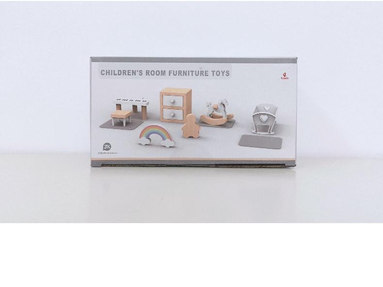 Миниатюрный кукольный кухонный набор: Имитация мебели и еды для детской игровой сцены