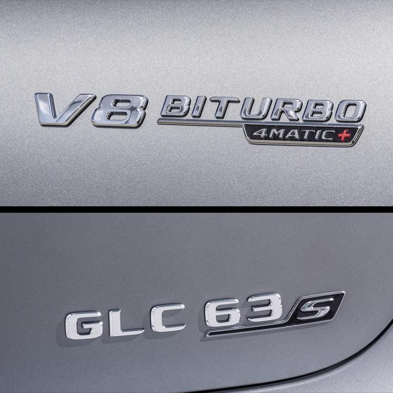 Для Mercedes Benz Silver Black X253 C253 GLC43 GLC63 GLC63s GLC 63 S AMG Эмблема V8 BITURBO 4MATIC 4MATIC+ Эмблемы Значки