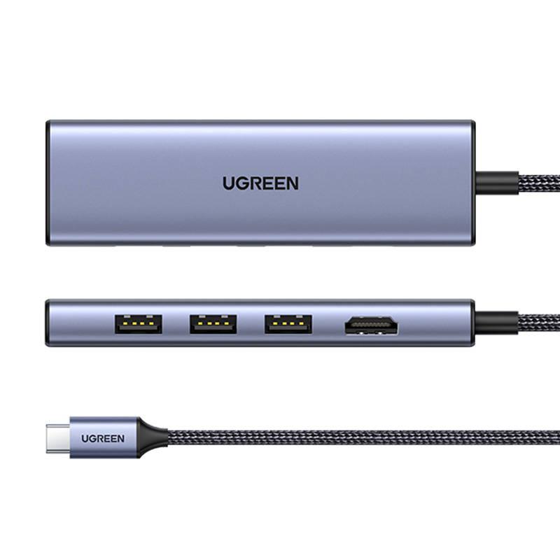 Adapter Hub Ugreen Revodok Cm511 Usb-C To HDMI, 3x USB-A 3.0, SD/TF