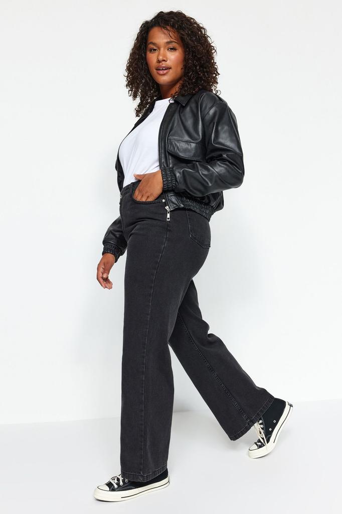 Женские синие джинсы широкого кроя больших размеров