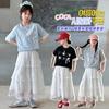 Girls' summer fashionable dress set, children's summer dress, girls' summer style lace dress set