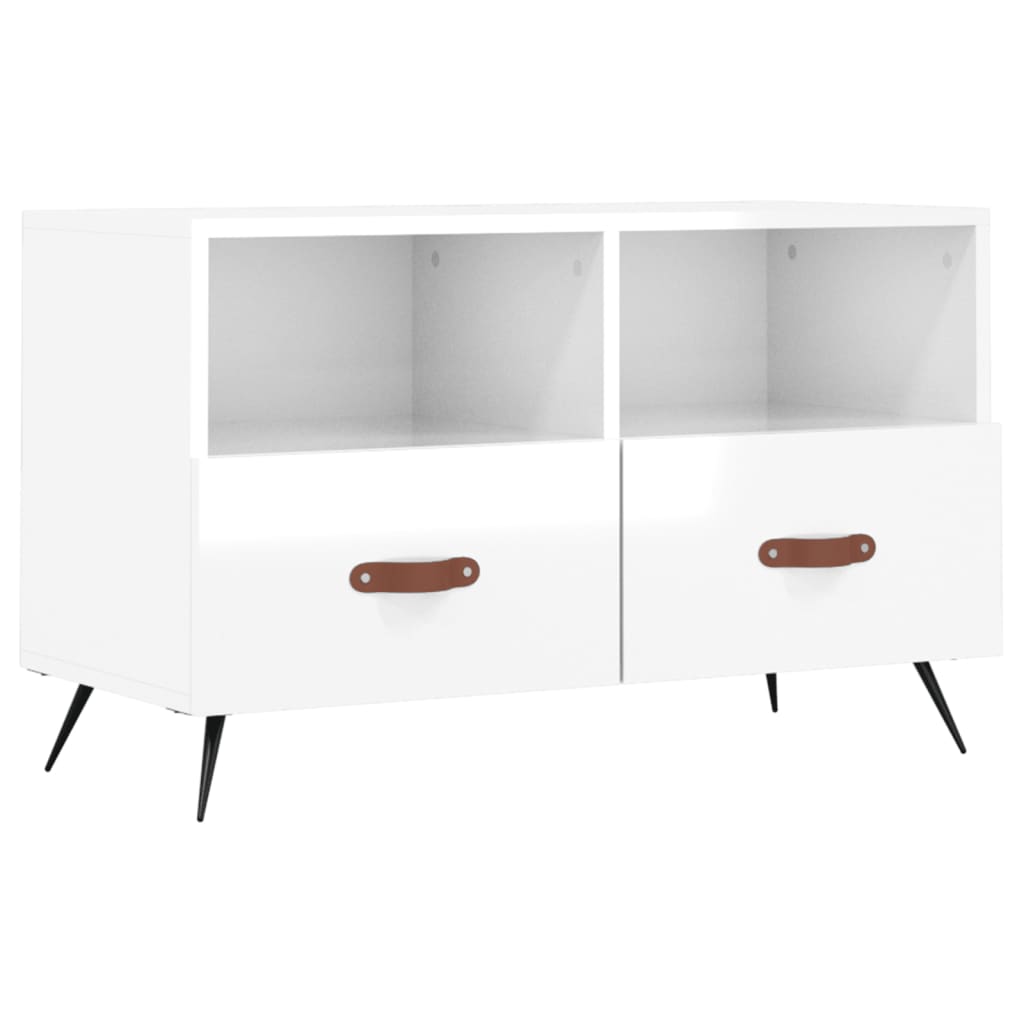 Vidaxl Szafka Pod Tv, Biała, Wysoki Połysk, 80X36X50 Cm