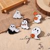Zinc Zinc Alloy Halloween Ghost Brooches Halloween Halloween Brooches Creativity Ghost Enamel Pin  Decoration