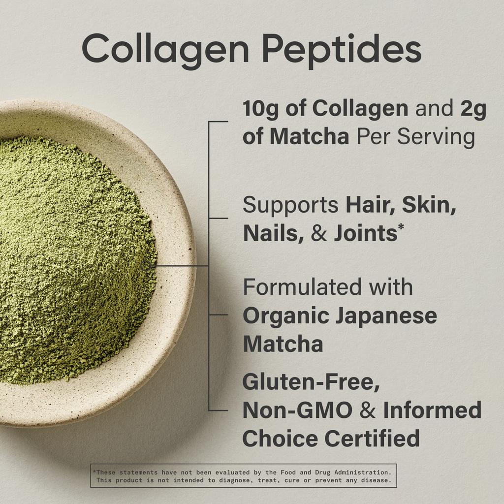 Sports Research Collagen Peptides, Matcha, 10.2 Oz (288 G)