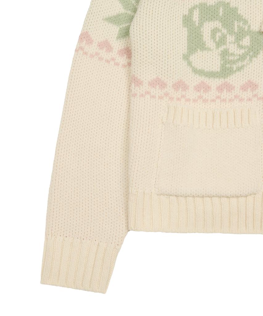 LARTIGENT [Disney] Chip And Dale_Knit Hood Zip-Up(Beige)