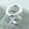 925 Sterling Silver Circle O Open Adjustable Size Rings For Women Wedding Engagement Party Jewelry