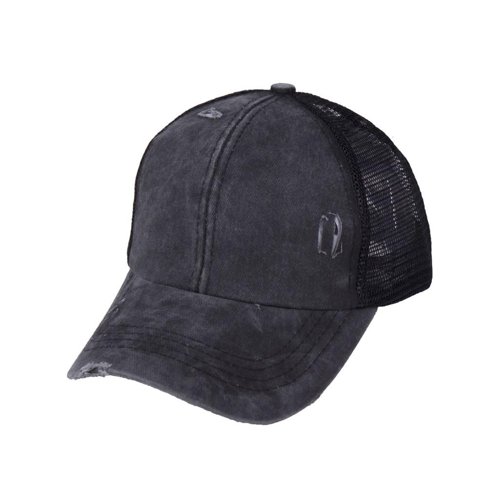 Ponytail Messy Buns Trucker Plain Baseball Visor Cap Unisex Hat