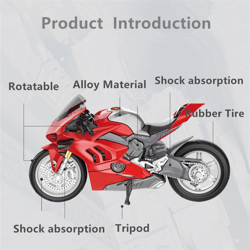 1/12 Assembly Version H2R Alloy Motorcycle Model Diecasts & Toy Metal Sound and Light Toys Car Collectibles Children’s Gifts
