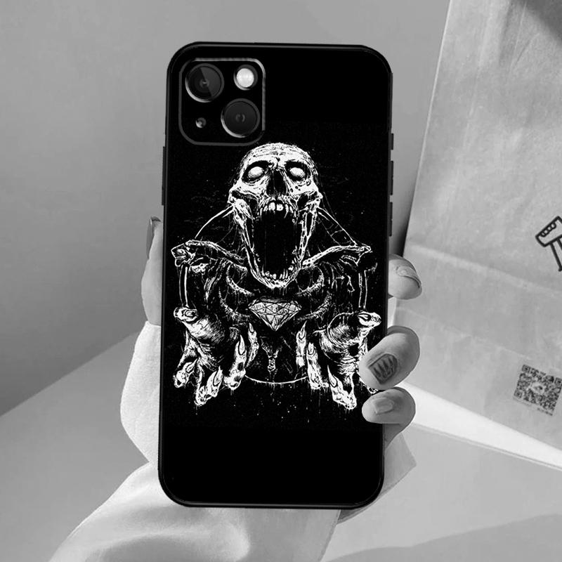 Готический Модный Чехол для Телефона с Черепом Для iPhone 17 Air 16 14 13 12 11 15 Pro Max 13 12 mini 15 16 Plus 16e Чехол Coque