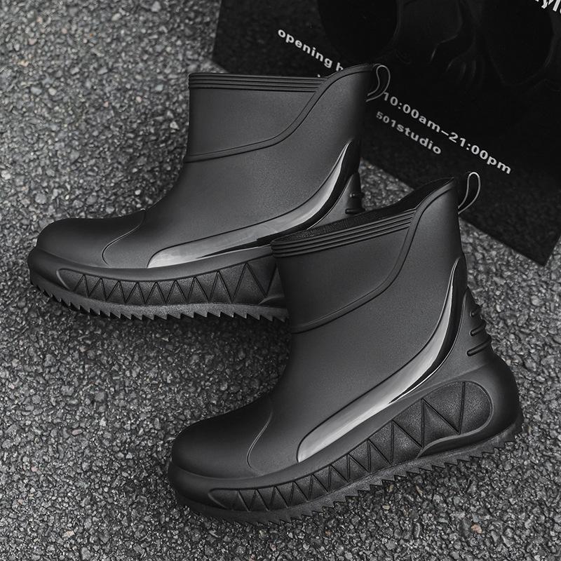 Модная дождевая обувь мужская короткая труба верхняя одежда мягкая подошва водонепроницаемая обувь для рыбалки на открытом воздухе нескользящие кухонные резиновые сапоги обувь для автомойки