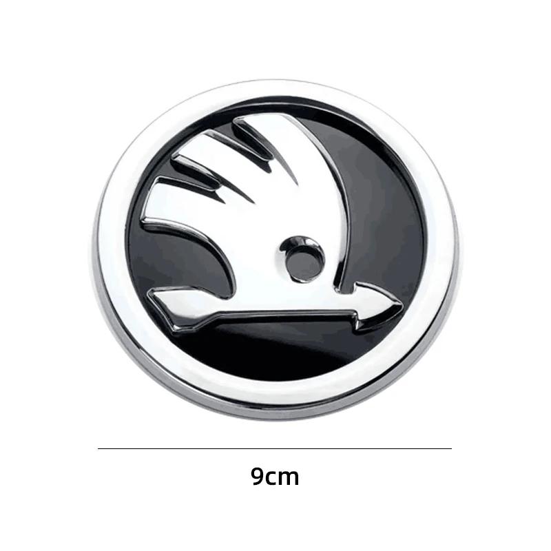 Car Sticker 2025 New 80mm 90mm ABS Emblem For Skoda Fabia 1 2 Octavia a7 RS Superb Rapid Yeti Karoq Vision Car Head Front Rear B