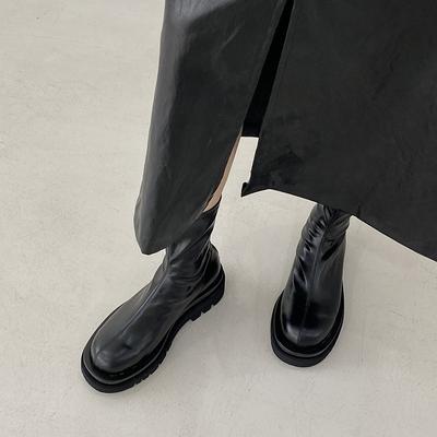 Летние круглые сапоги с толстой подошвой и эластичной подошвой, с большой подошвой, ботинки Martin с круглым носком, дышащие, короткие женские ботинки Chelsea